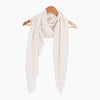 Gold Matchstick Print Lightweight Scarf in Cream