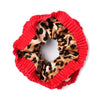 Double layered red trim animal print scrunchie - Hauslife