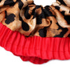 Double layered red trim animal print scrunchie - Hauslife