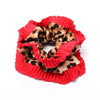 Double layered red trim animal print scrunchie - Hauslife