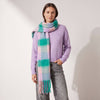 Allie Heavyweight Scarf - Green/Lilac, Square Colour Block