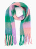 Allie Heavyweight Scarf - Green/Lilac, Square Colour Block