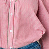 Embroidered Floral Long Sleeve Cotton Shirt in Red - Hauslife