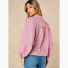 Embroidered Floral Long Sleeve Cotton Shirt in Red - Hauslife