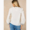 Embroidered Hearts Long Sleeve Cotton Shirt in White - Hauslife