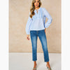 Embroidered Pinstripe Long Sleeve Cotton Shirt - Hauslife