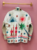 Embroidered Velvet Suzani Jacket - Beige Palms and Sun - Hauslife