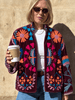 Embroidered Velvet Suzani Jacket - Burgundy Hearts - Hauslife