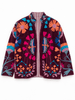 Embroidered Velvet Suzani Jacket - Burgundy Hearts - Hauslife