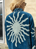 Embroidered Velvet Suzani Jacket - Navy Sunburst - Hauslife