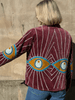 Embroidered Velvet Suzani Jacket - Plum Evil Eye - Hauslife