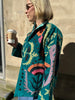 Embroidered Velvet Suzani Jacket - Teal Floral - Hauslife