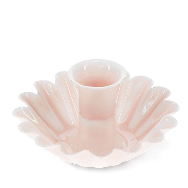Enamel Cupped Flower Candle Holder - Pink - Hauslife
