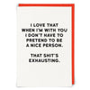 Exhausting Greetings Card - Hauslife