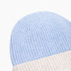 Ida Two Tone Beanie Hat in Light Blue/Cream