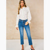 Floral Long Sleeve Double Gauze Cotton White Shirt - Hauslife