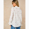 Floral Long Sleeve Double Gauze Cotton White Shirt - Hauslife