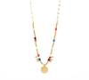 Gold Beaded Star Disc Necklace - Hauslife