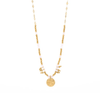 Gold Beaded Star Disc Necklace - Hauslife