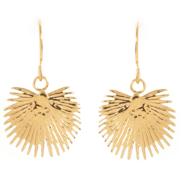 Gold Palm Leaf Drop Earrings - Hauslife