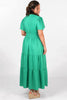 Grandad Collar Tiered Maxi Dress - Green - Hauslife