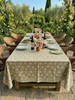 Green Floral Handblock Tablecloth - Hauslife
