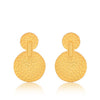 Hammered Double Disc Gold Earrings - Hauslife