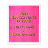 Hooker Name Art Print 12” x 10” - Hauslife