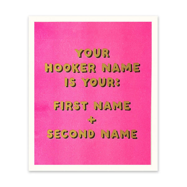 Hooker Name Art Print 12” x 10” - Hauslife