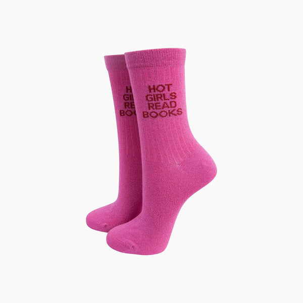 Hot Girls Read Books Socks – Glitter Ribbed Cotton - Hauslife