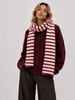 Knit Cardigan with Matching Striped Scarf – AP203 - Hauslife