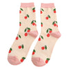 Ladies' Bamboo Socks - Cream Cherries - Hauslife