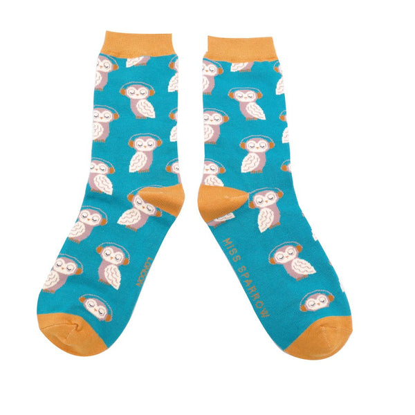 Ladies' Bamboo Socks - Funky Owls - Hauslife