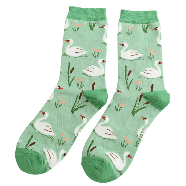 Ladies' Bamboo Socks - Swans - Hauslife