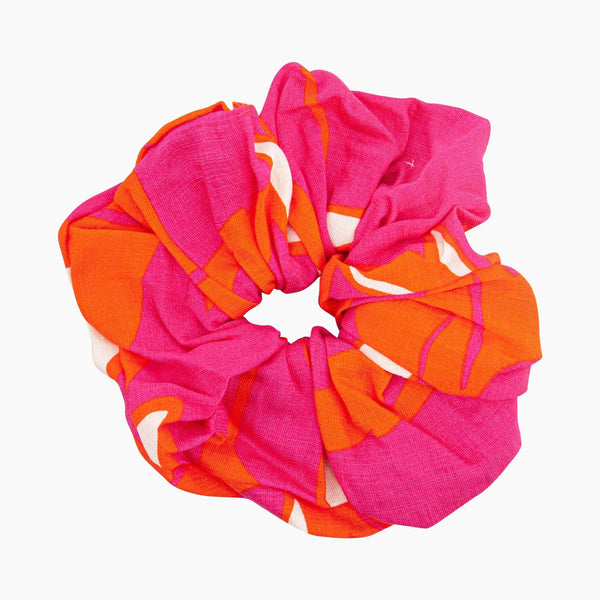 Large Hibiscus Floral Scrunchie in Hot Pink - Hauslife