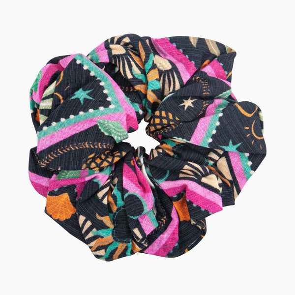 Large Pineapple Print Scrunchie in Black - Hauslife