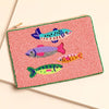 Large Pink Beaded Fish Pouch Bag - Hauslife