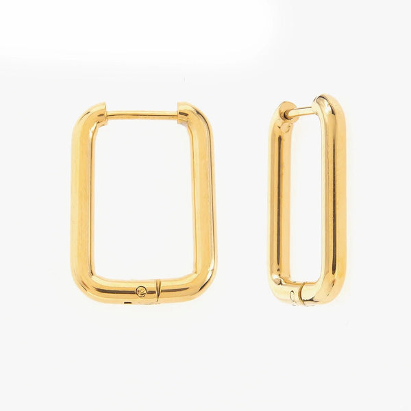 Large Rectangle Huggie Earrings - Hauslife