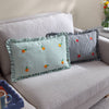 Les Fruites Embroidered Ruffle Cushion Orange - Hauslife