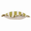 Linen Stripe Printed Ruffle Cushion Linen/Olive - Hauslife