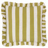 Linen Stripe Printed Ruffle Cushion Linen/Olive - Hauslife
