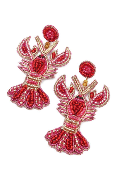 LOBSTER LOVE BEADED EARRINGS - Hauslife