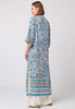 Long Sleeve Maxi Kimono in Blue Paisley Print - Hauslife