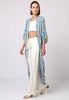 Long Sleeve Maxi Kimono in Blue Paisley Print - Hauslife