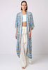 Long Sleeve Maxi Kimono in Blue Paisley Print - Hauslife