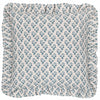 Lulah Block Printed Ruffle Cushion Linen/Blue - Hauslife