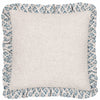 Lulah Block Printed Ruffle Cushion Linen/Blue - Hauslife