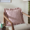 Lulah Block Printed Ruffle Cushion Linen/Red - Hauslife