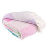 Maisie Checked Tasselled Throw Aqua Blossom - Hauslife
