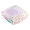 Maisie Checked Tasselled Throw Aqua Blossom - Hauslife